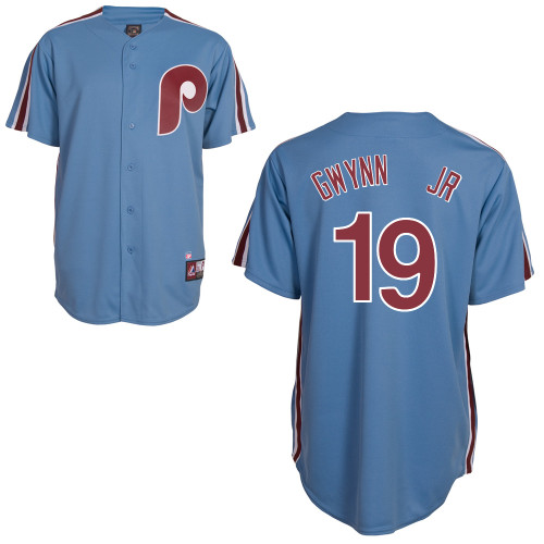 Tony Gwynn Jr #19 mlb Jersey-Philadelphia Phillies Women's Authentic Road Cooperstown Blue Baseball Jersey